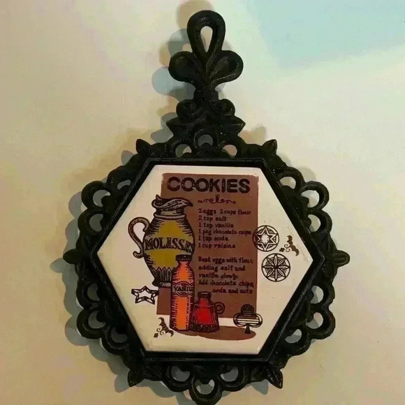 Holt Howard cookie recipe  trivet; metal and tile - Picture 5 of 9